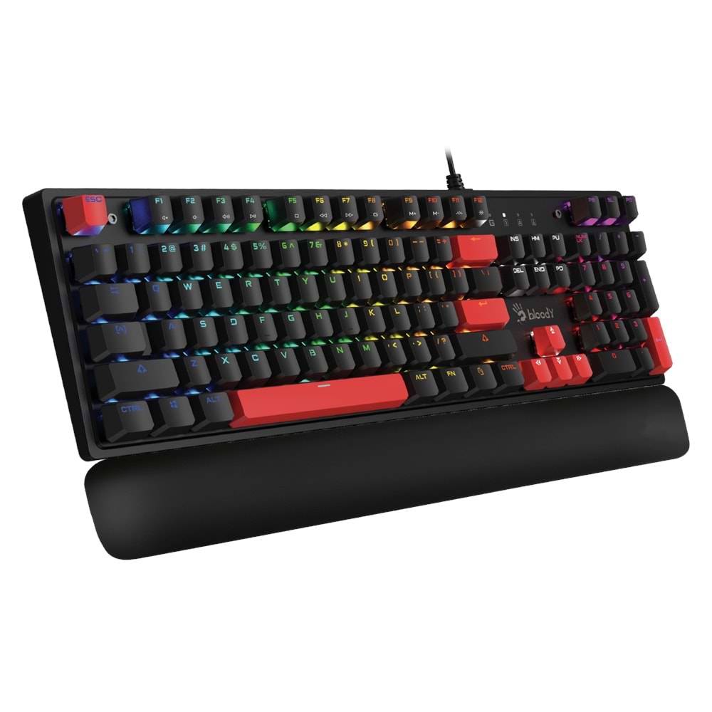 Bloody S515R F.Black QTr Usb Rgb Mekanik-Bmls Red Swıtch+Bilek Desteği