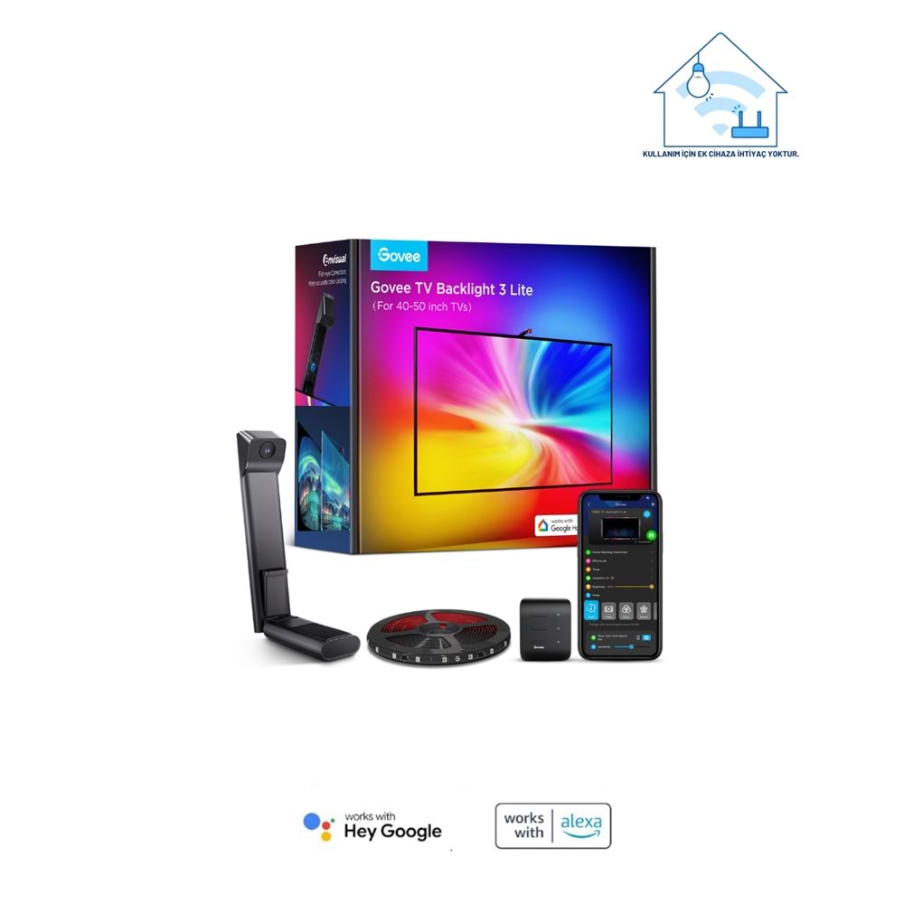 Govee Envisual T3 Lite TV Arkası Led Şerit Renk Ambiyans Aydınlatma H6