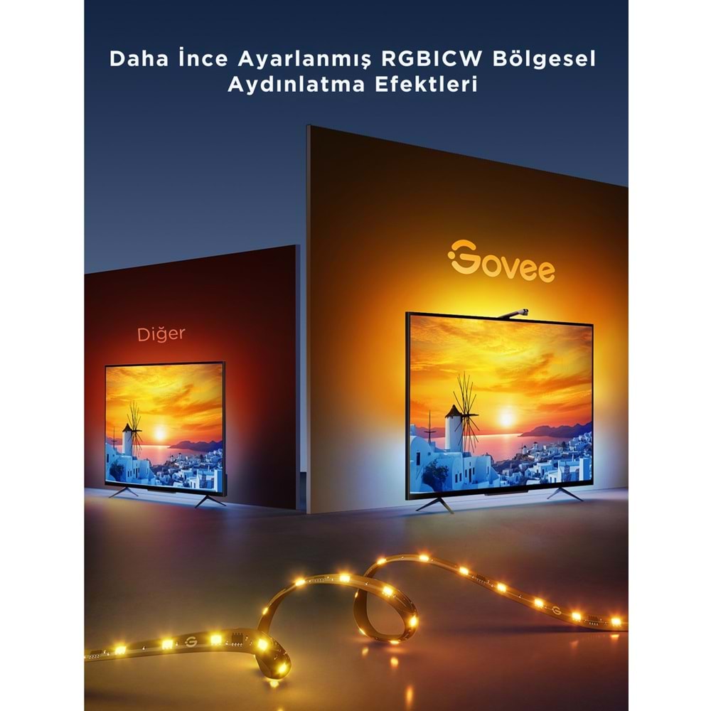 Govee Envisual T3 Lite TV Arkası Led Şerit Renk Ambiyans Aydınlatma H6