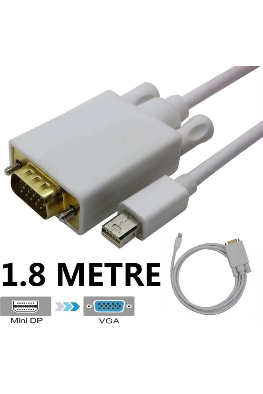 Adaptor Mını Dısplay Port To Vga Adaptor 1.8Mt