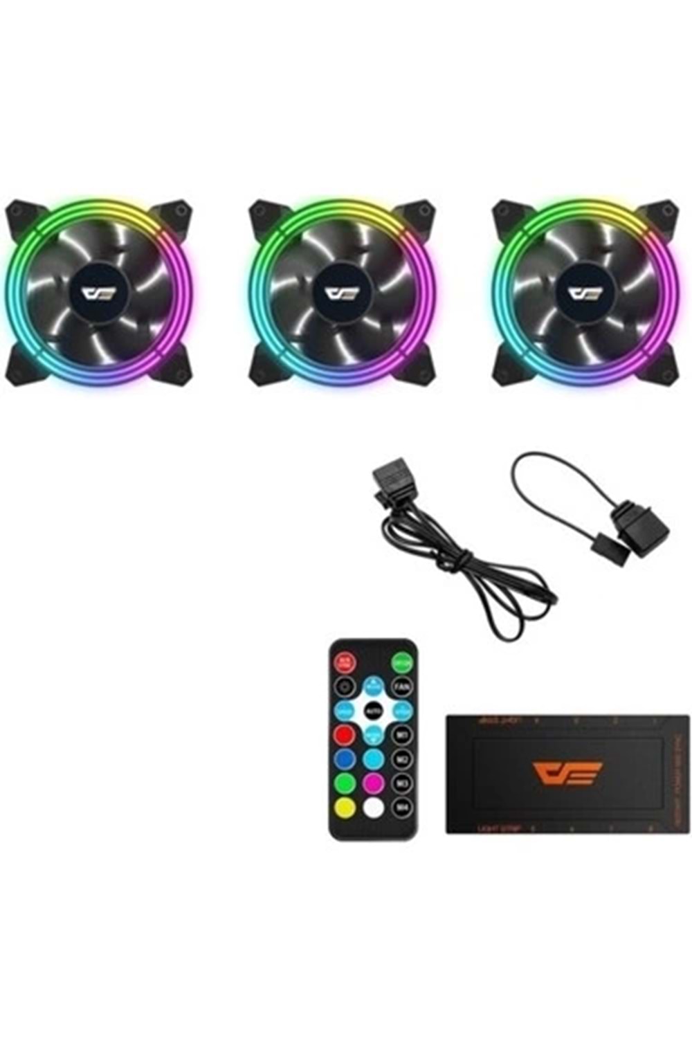 DARKFLASH CF11 PRO 3pin RGB 3x12cm + Kontrolcü + Uzaktan Kumanda