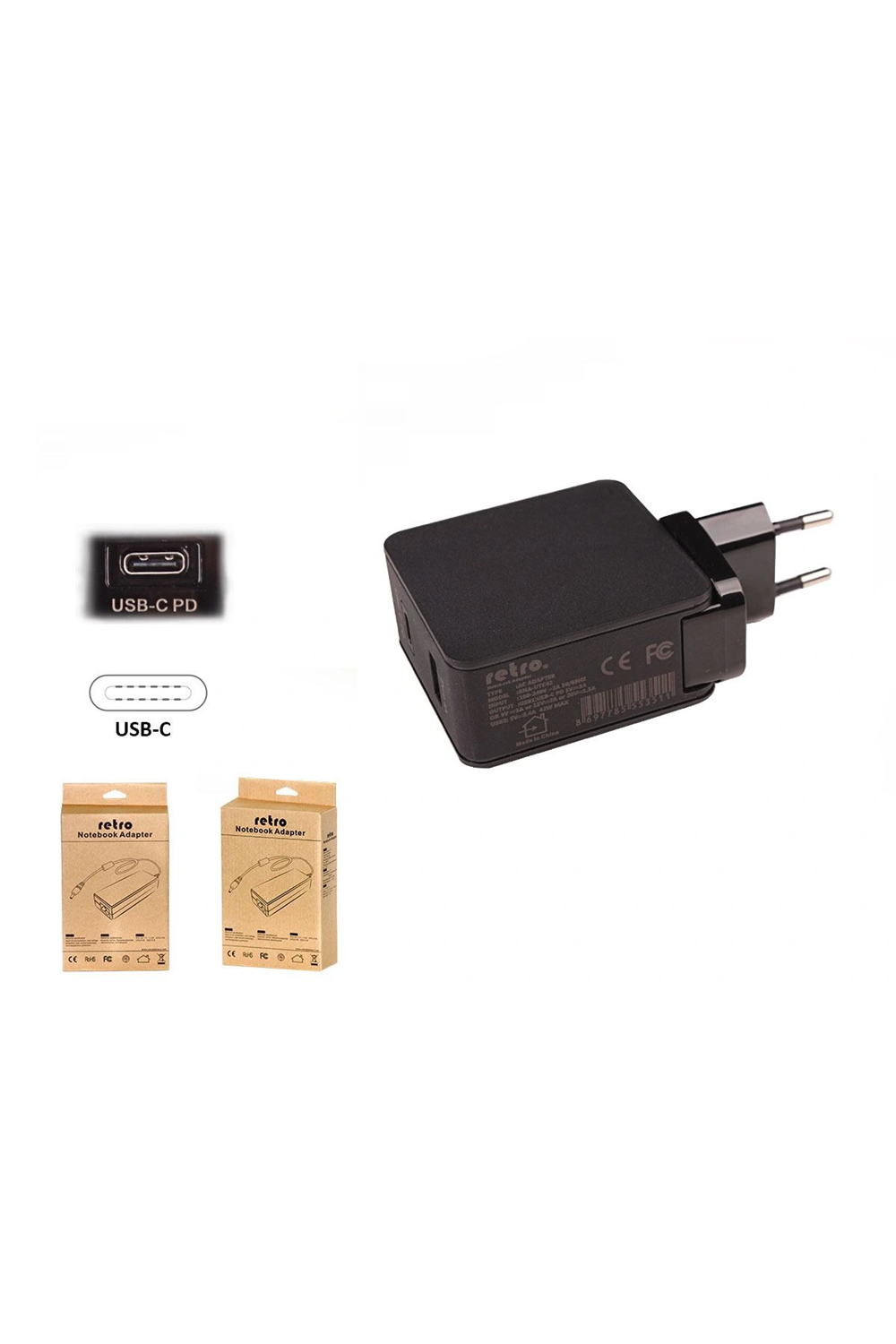 ADAPTOR DCA-UTC72 60W USB-C PD + 12W USB 2-in-1 Adaptör