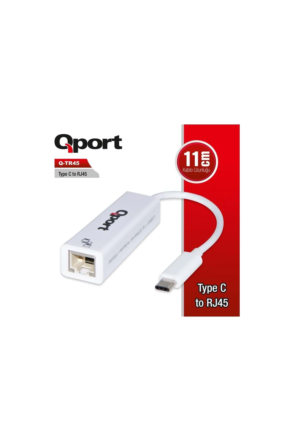 Aksesuar Qport Q-Tr45 Type-C To Rj45 Cevırıcı