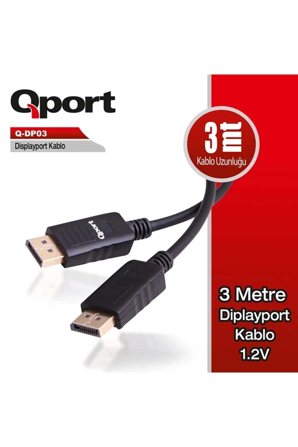 Kablo Qport Q-Dp03 3Mt 1.2V Dısplay Port