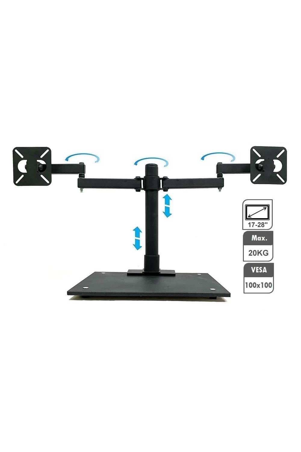 17-28'' PORTATİF ÇİFTLİ MONİTÖR MASA ÜSTÜ ASKI APARATI