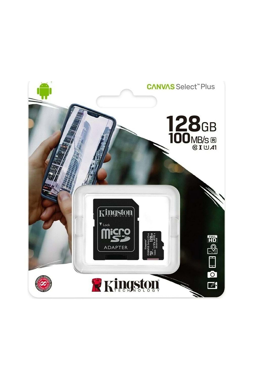 Bellek Kingston 128Gb Micro Sd Cl10 Sdcs2/128Gb 100Mb/S Uhs-I, U1, V10