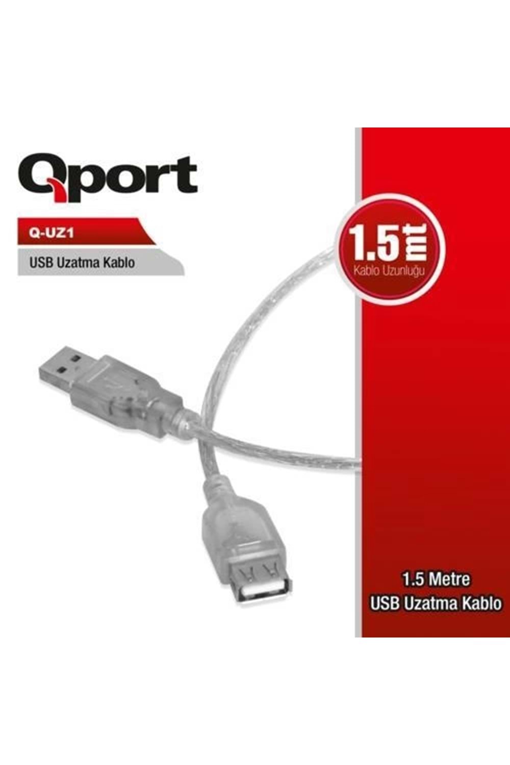 KABLO QPORT Q-UZ1 1.5MT USB 2.0 USB UZATMA