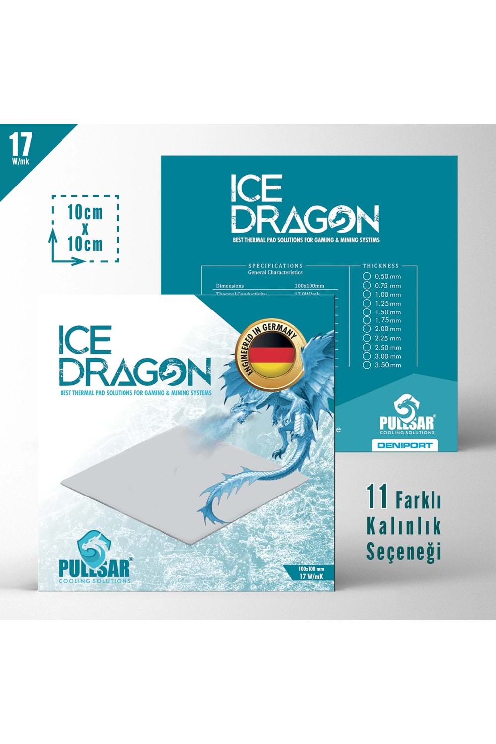 AKSESUAR ICE DRAGON THERMAL PAD 17W/MK 2.25M KALINLIK 100X100MM