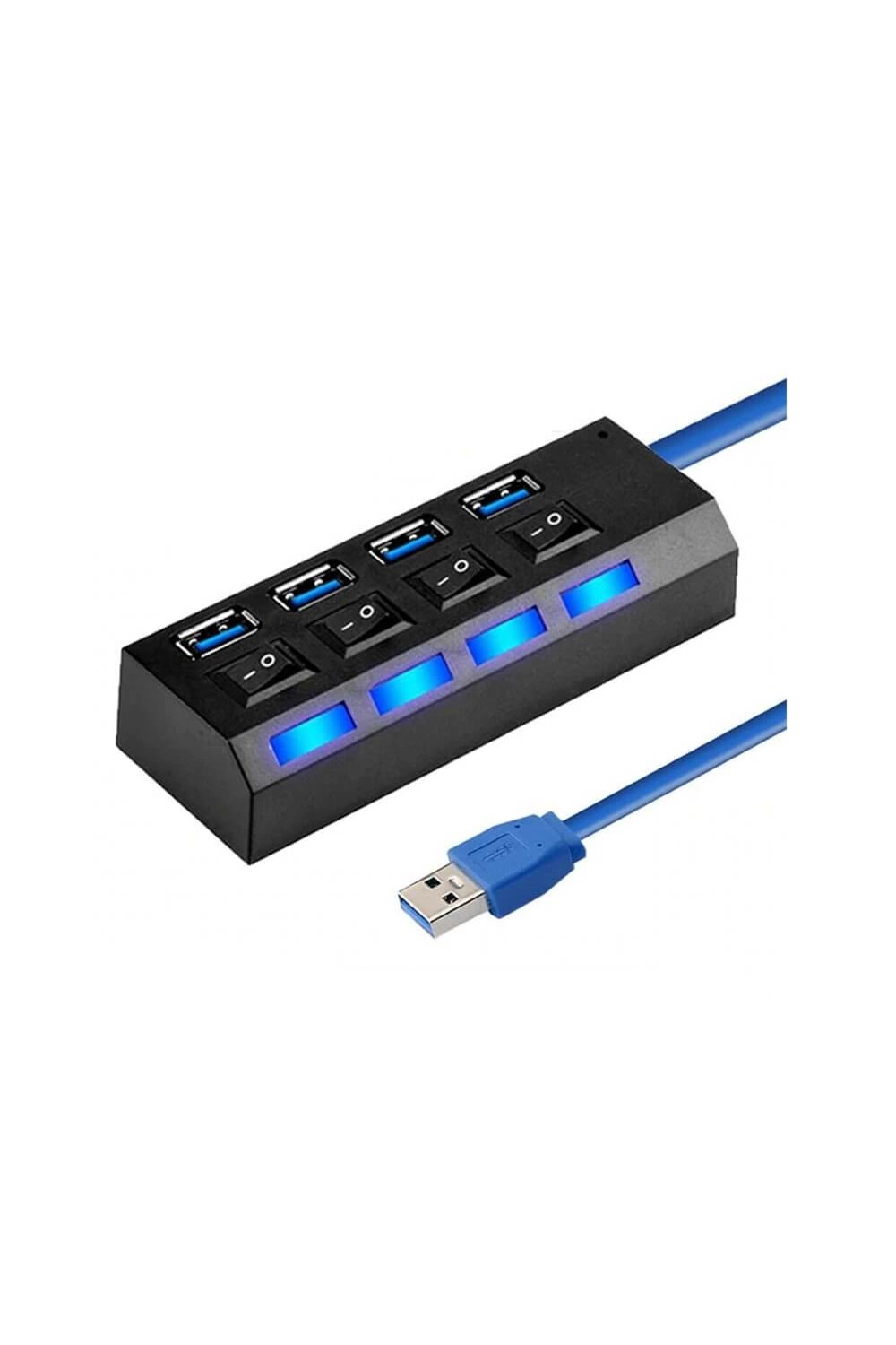 USB ÇOKLAYICI USB 3.0 4 PORT ON/OFF BUTONLU LEDLİ