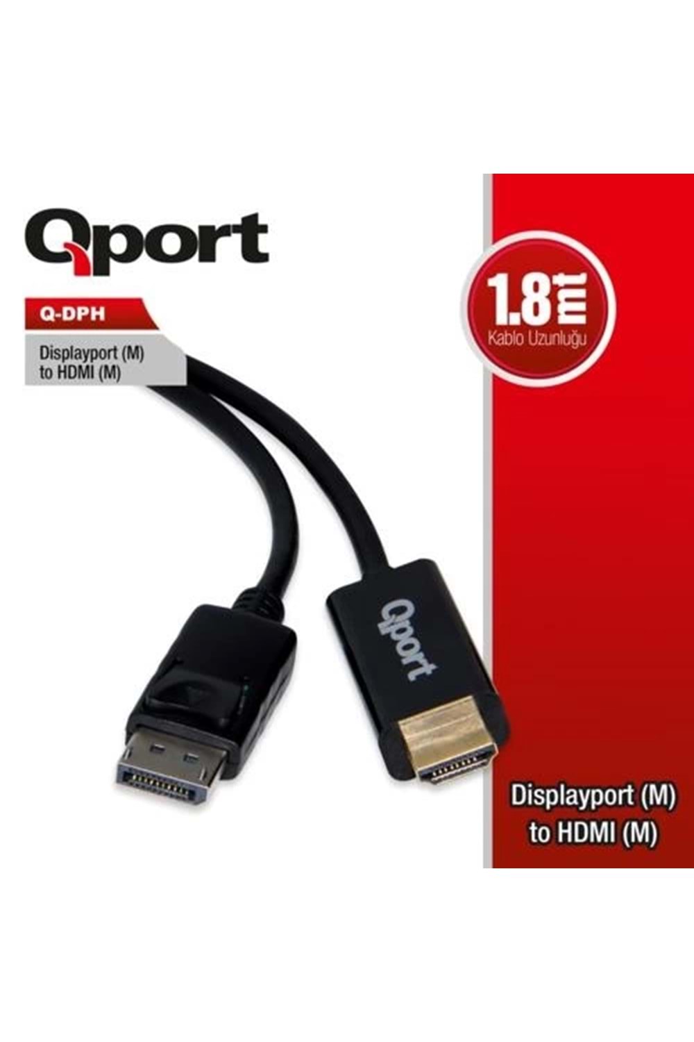 Aksesuar Qport Q-DPH Dp(M) TO Hdmı(M) 1.8MT