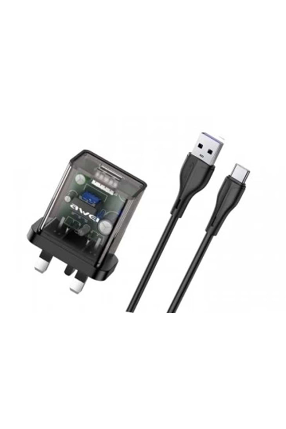 Şarj Cihazı Aweı C12T Transparent Type-C