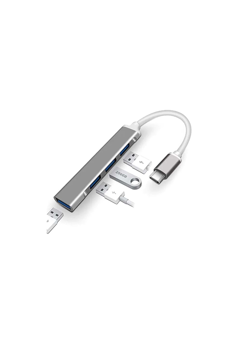 USB ÇOKLAYICI ULTRA SLIM TYPE-C 3.1 HUB COKLAYICI METAL 4 PORT USB 3.0