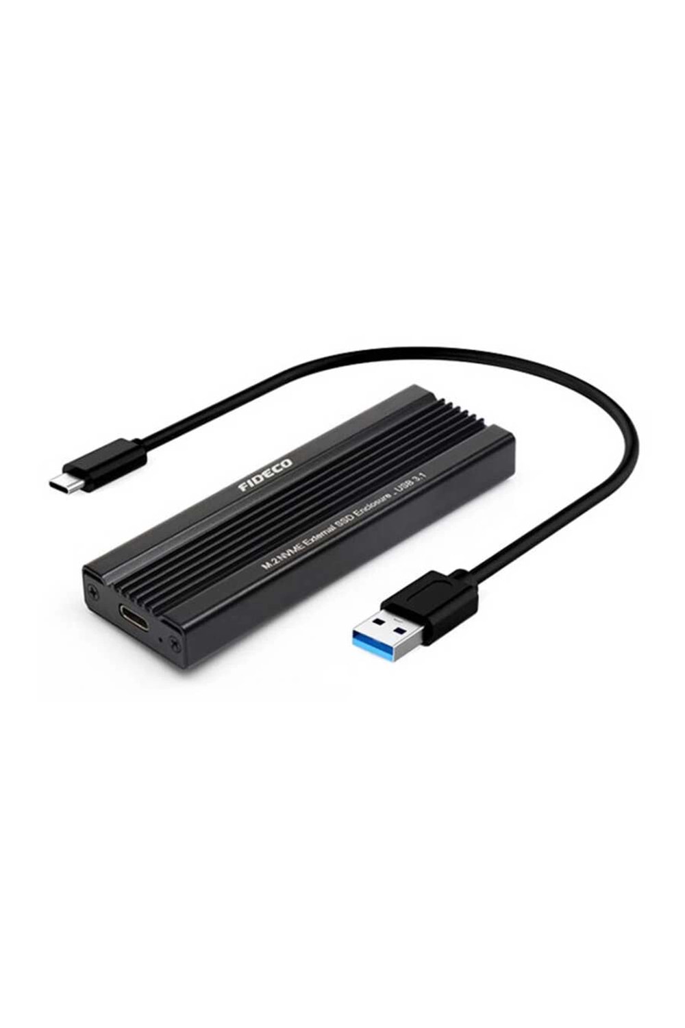 FIDECO USB 3.2 Gen2 Type-C to M.2 PCIe NVMe SSD Harddisk Kutusu Siyah