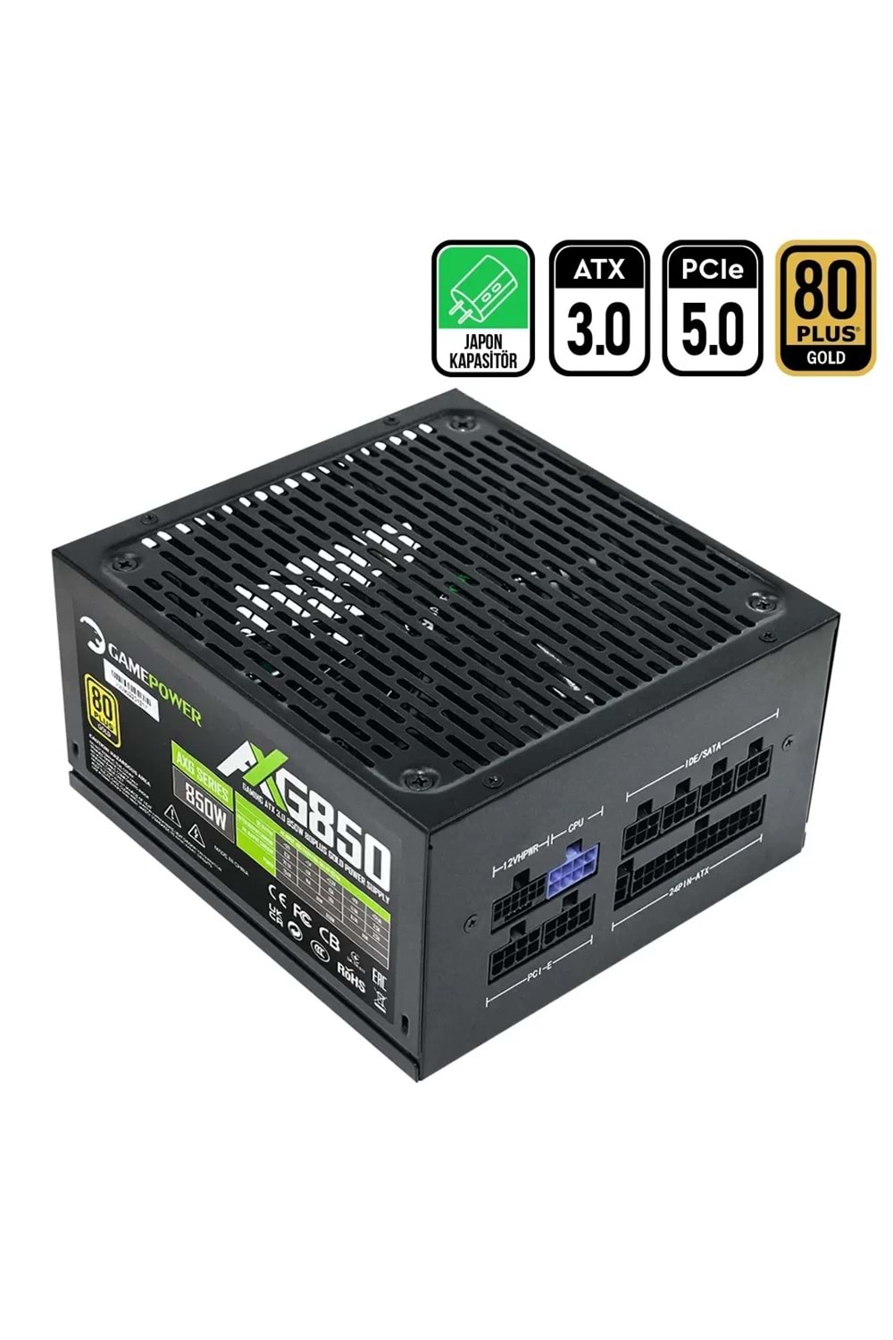 Power Supply Gamepower 850W AXG-850 (GOLD) 80+ Full Moduler