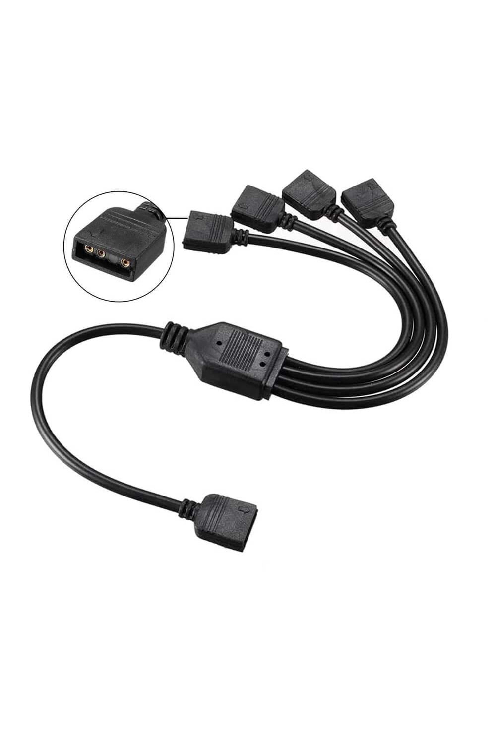 5V 3Pin Argb Led Splıter Kablosu (1 Dişi - 4 Dişi)