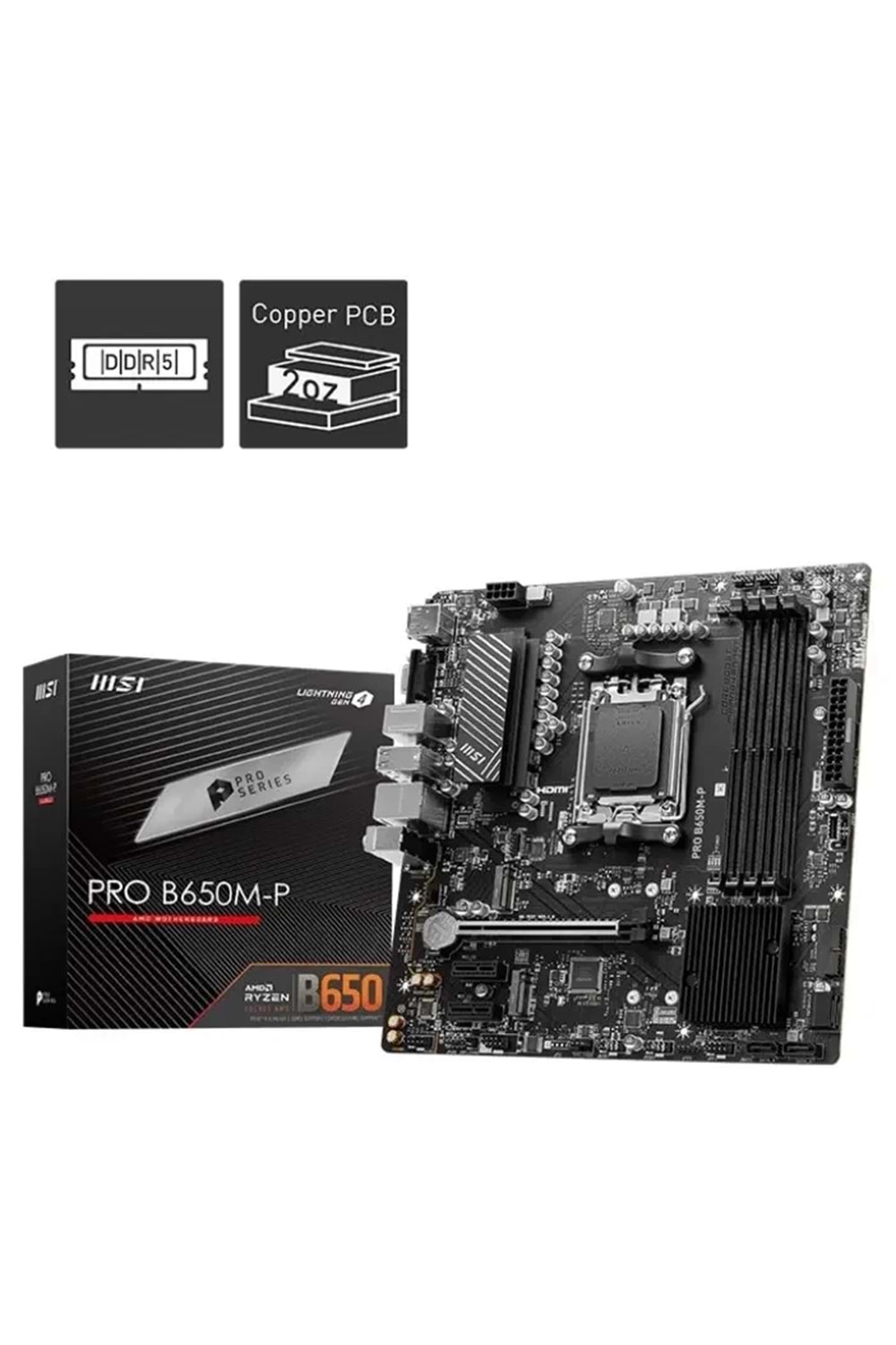 Anakart Msi Pro B650M-P Ddr5 M.2 Am5