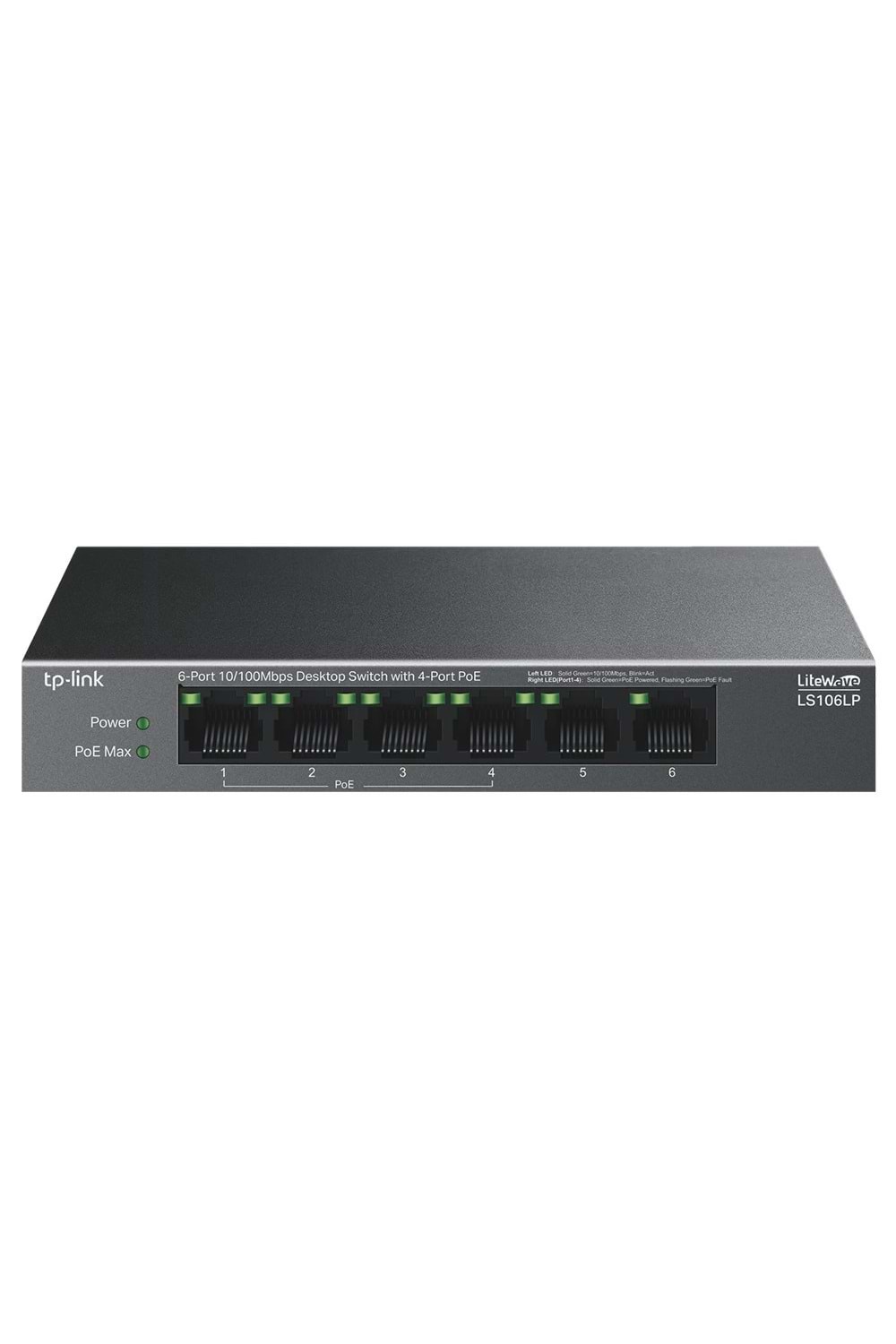SWITCH TP-LINK LS106LP 6 PORT 10/100 4 PORT POE 41W