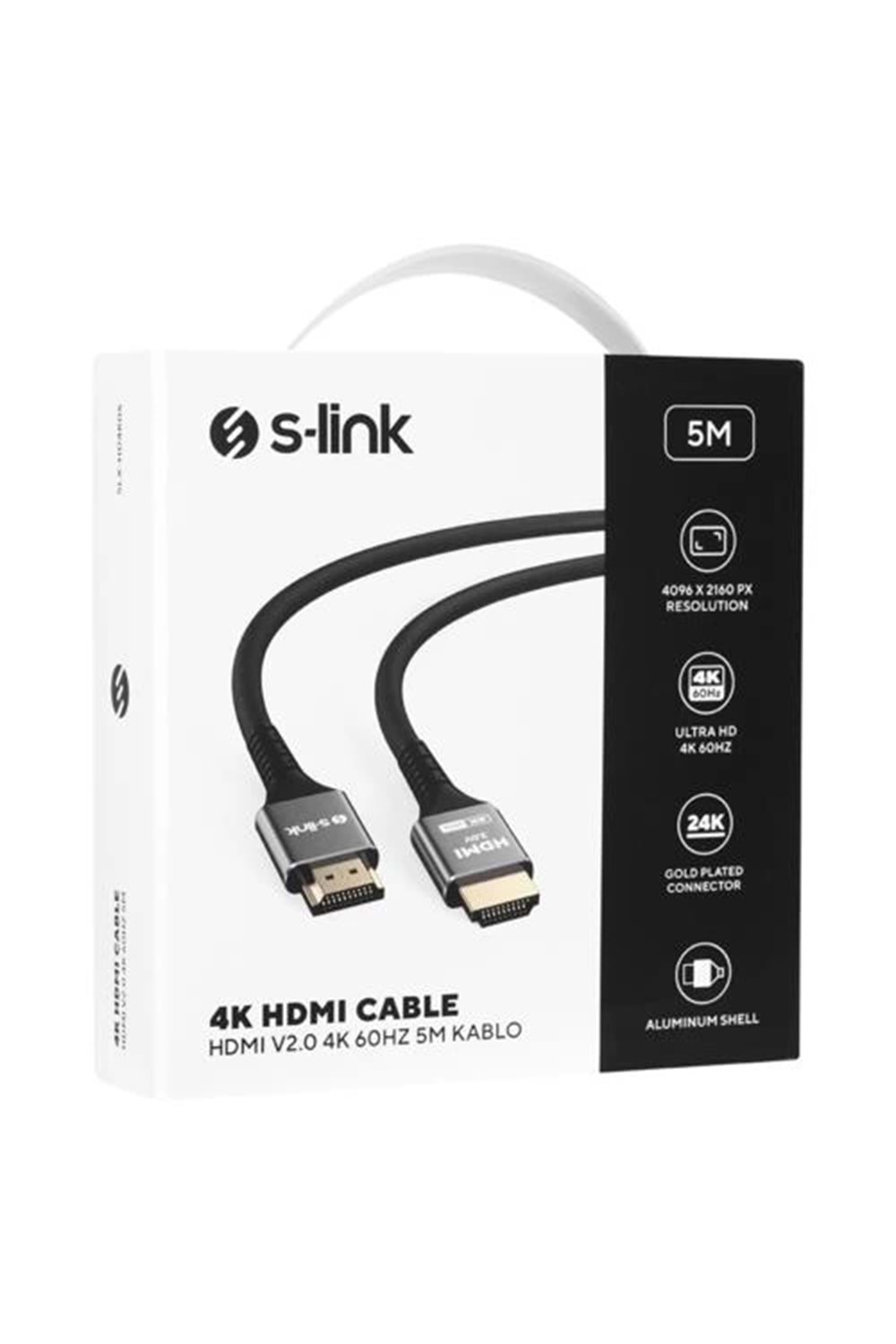 Kablo S-Link Slx-Hd4K05 Hdmi 5Mt Metal V2.0 4K(4096*2160)60Hz