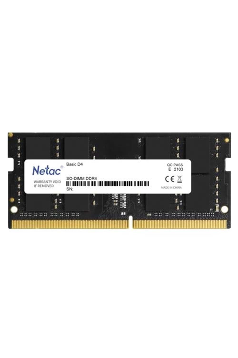 Bellek Netac Basic 16Gb 3200Mhz Ddr4 Ntbsd4N32Sp-16 Notebook