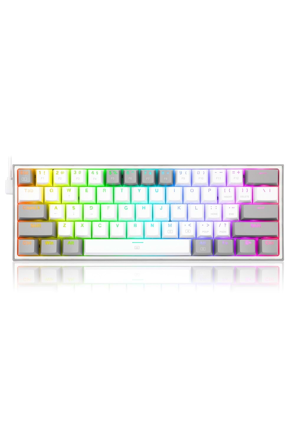 Klavye Redragon K617 Fizz Rgb White Gray Red Switch Tr Layout