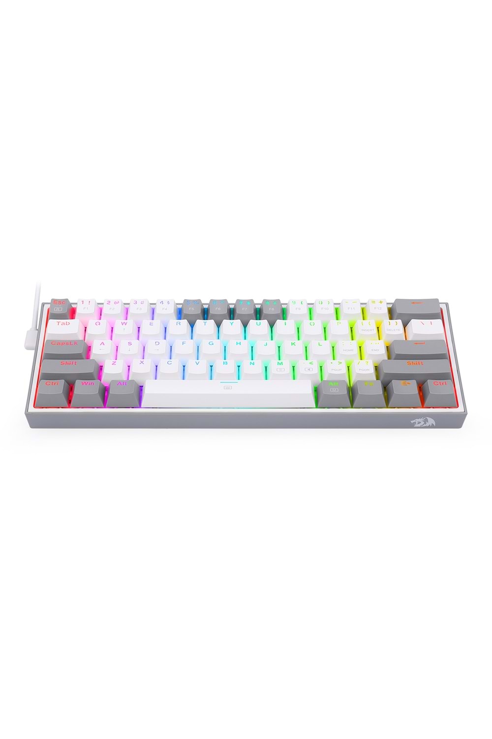 Klavye Redragon K617 Fizz Rgb White Gray Red Switch Tr Layout