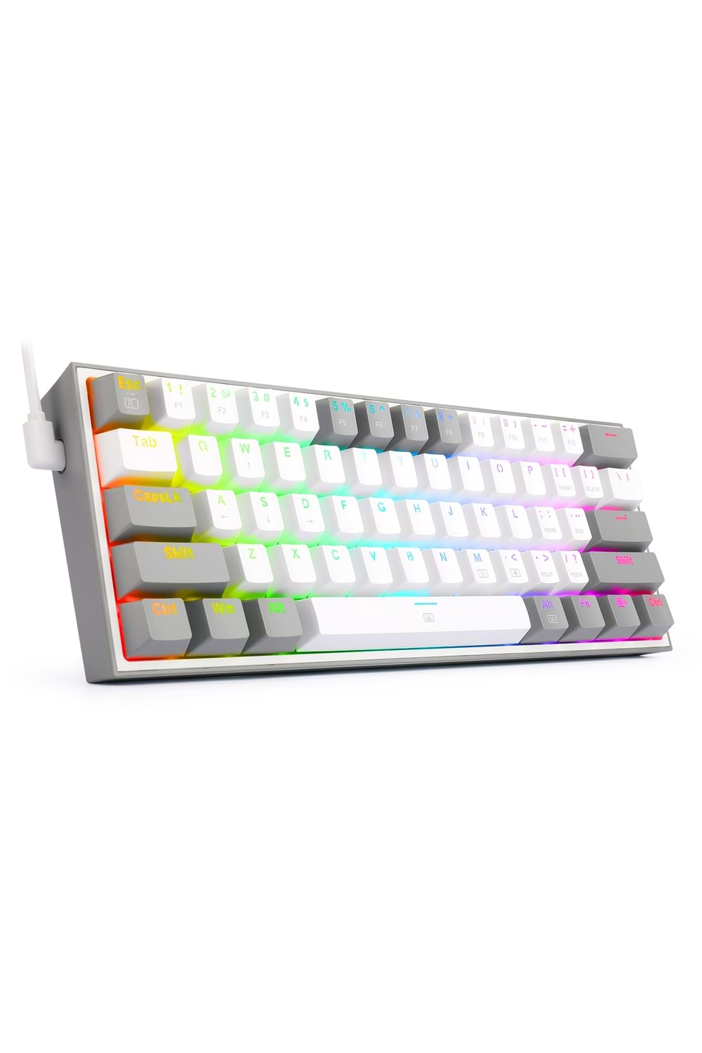 Klavye Redragon K617 Fizz Rgb White Gray Red Switch Tr Layout