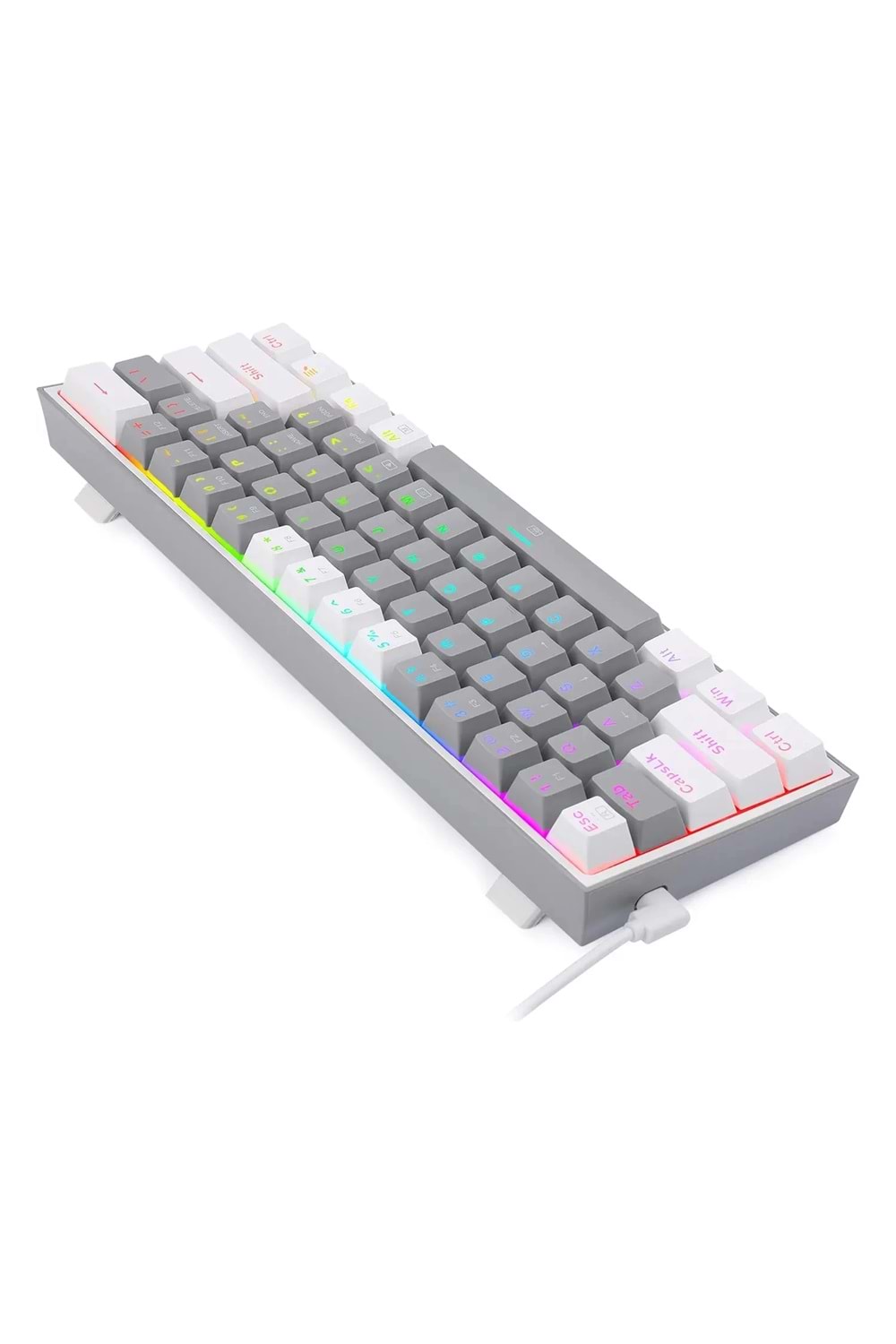 Klavye Redragon K617 Fizz Rgb Gray White Red Switch Tr Layout