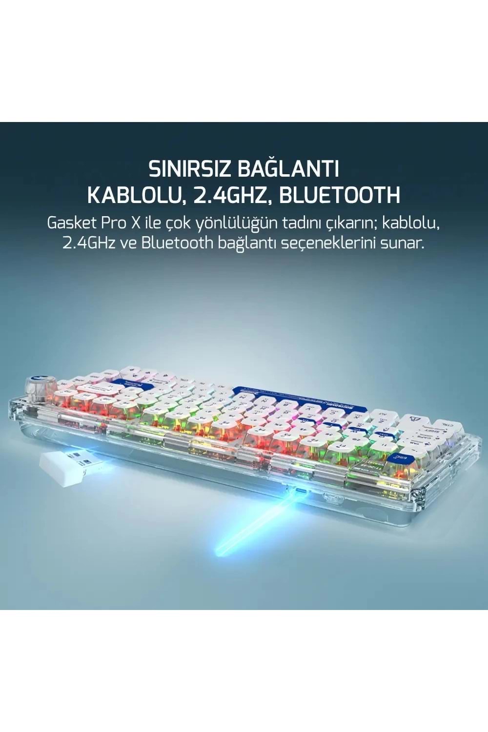 Klavye Gamepower Gasket Pro X Rgb Wıreless Mekanık Hot Swap Blue Swıth