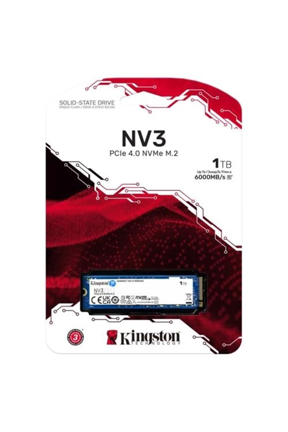 Ssd Kingston Nv3 1Tb Pci 4.0 Nvme Snv3S/1000G 6000-4000 Mb/S