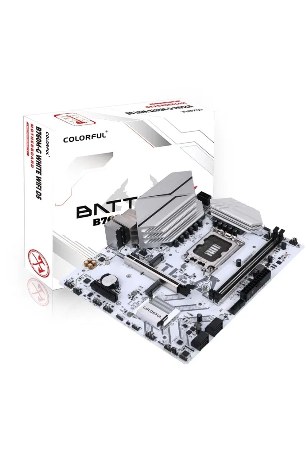 Anakart Colorful Battle-Ax B760M-G White Wifi D5 V20A Ddr5 1700P