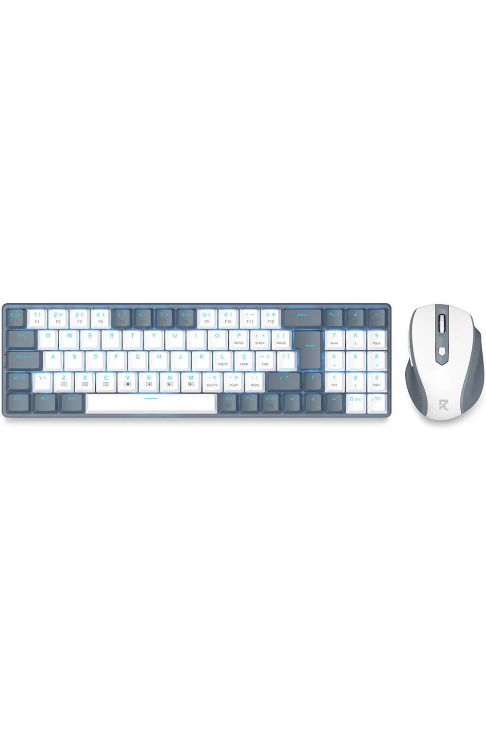 REDRAGON BS-8772GW WIRELESS KEYBOARD AND MOUSE - GRAY/WHITE US LAYOUT