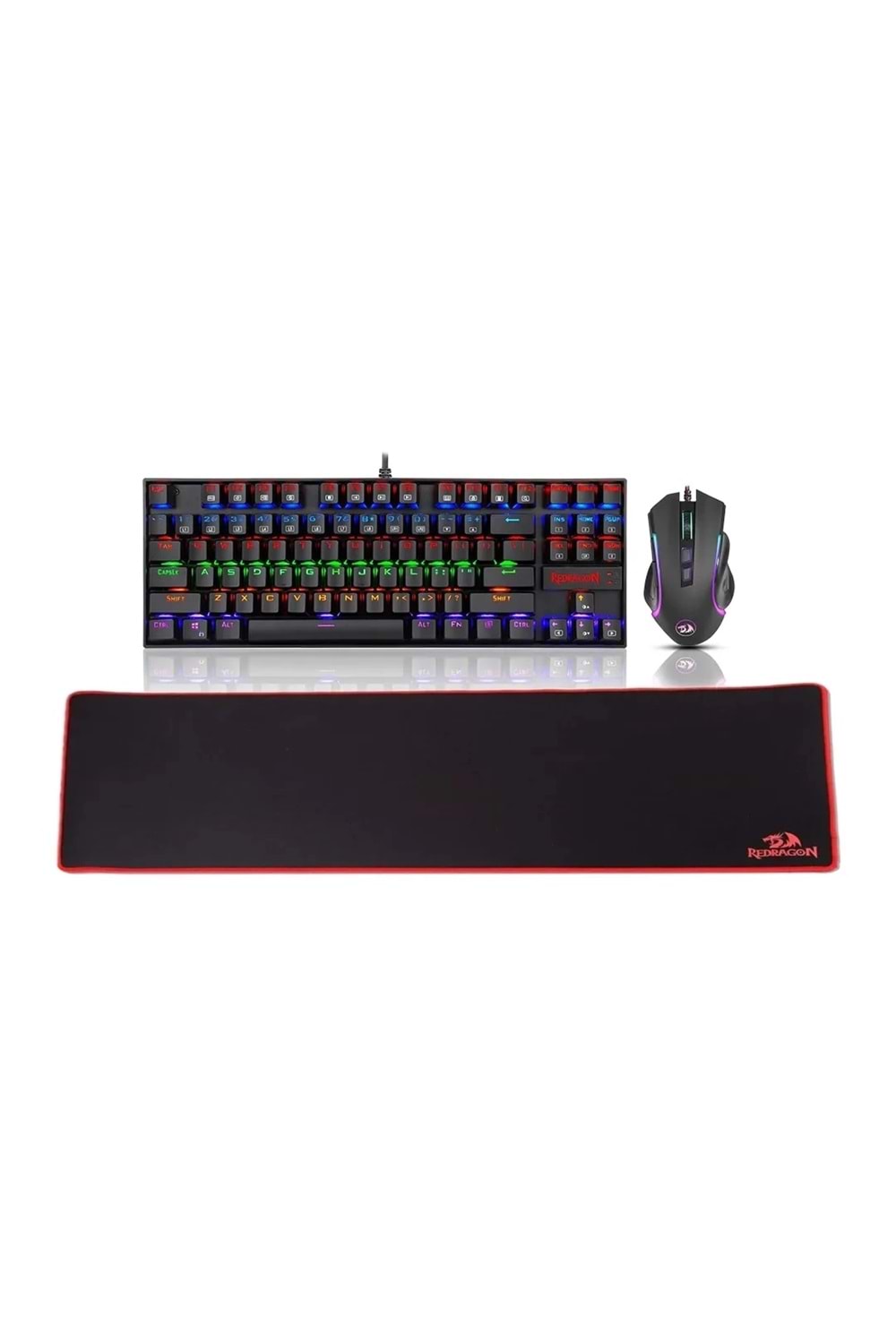 REDRAGON S116 MOUSE+MECHANICAL RED SWITCH US KEYBOARD+MOUSEPAD COMBO)
