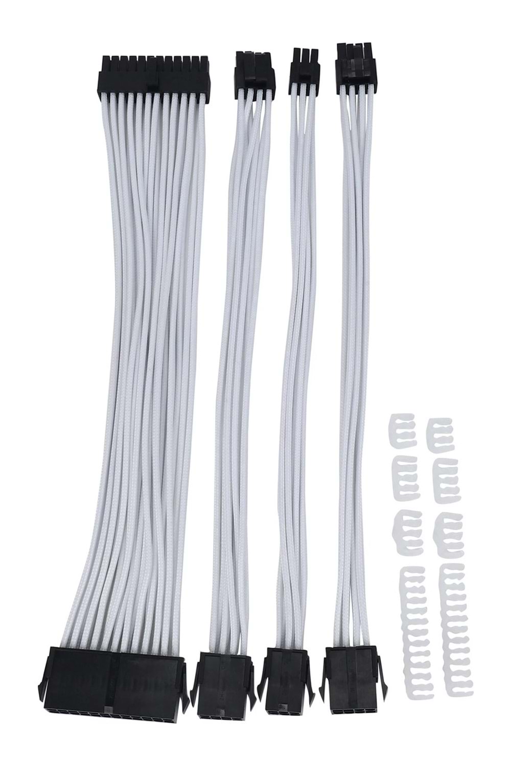 Psu Uzatma Kıt Beyaz 30 Cm 24 Pın / 4+4 Pın / Pcı-E 8Pın / Pcı-E 6 Pın