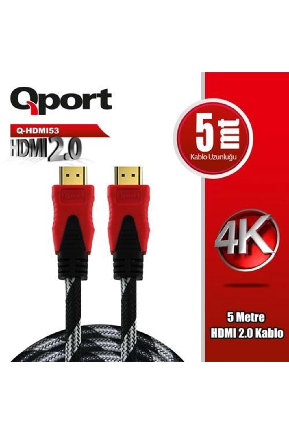 KABLO QPORT Q-HDMI53 5MT HDMI KABLO 2.0 4K