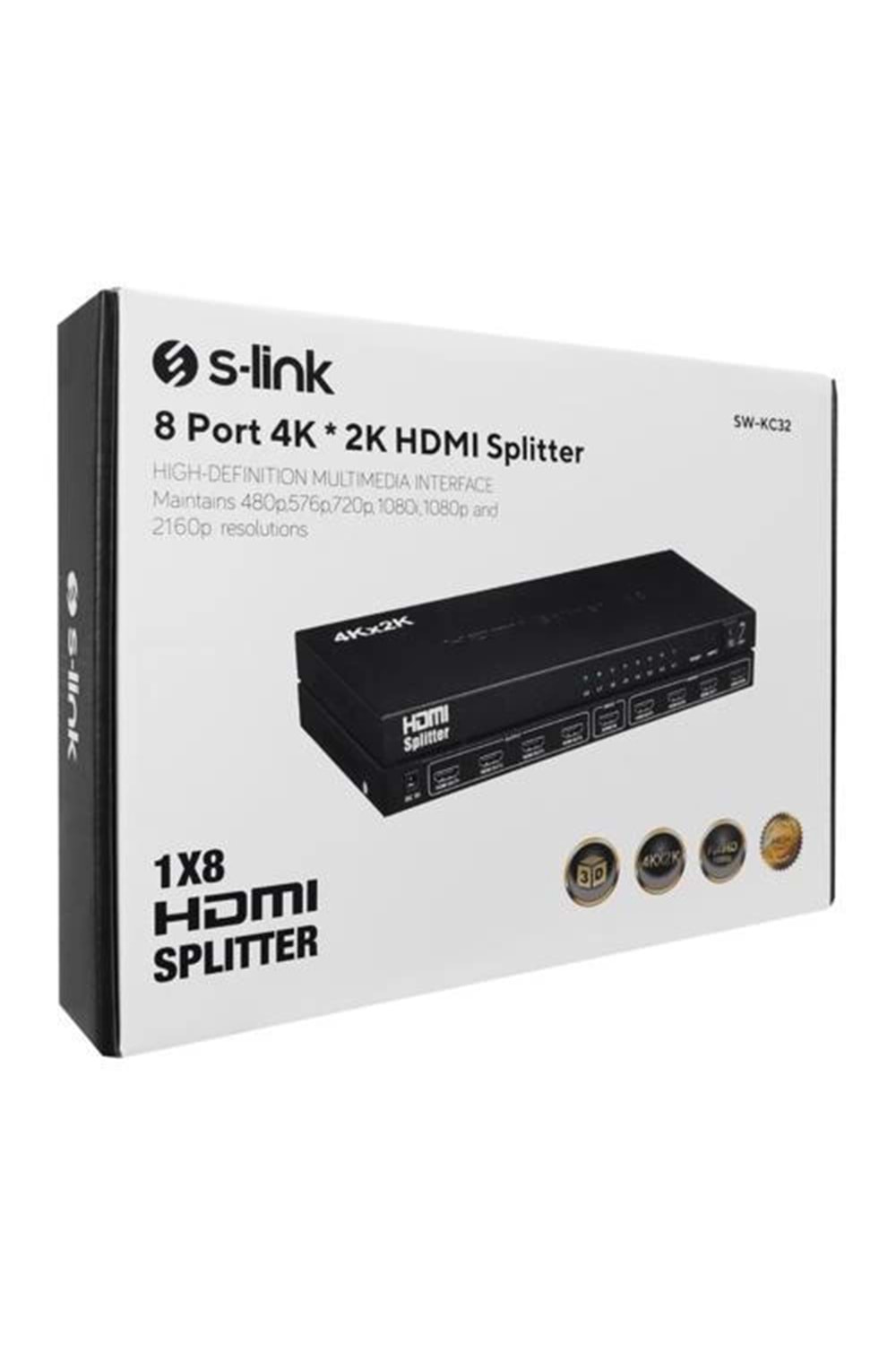 AKSESUAR S-link SW-KC32 8 Port 4K 