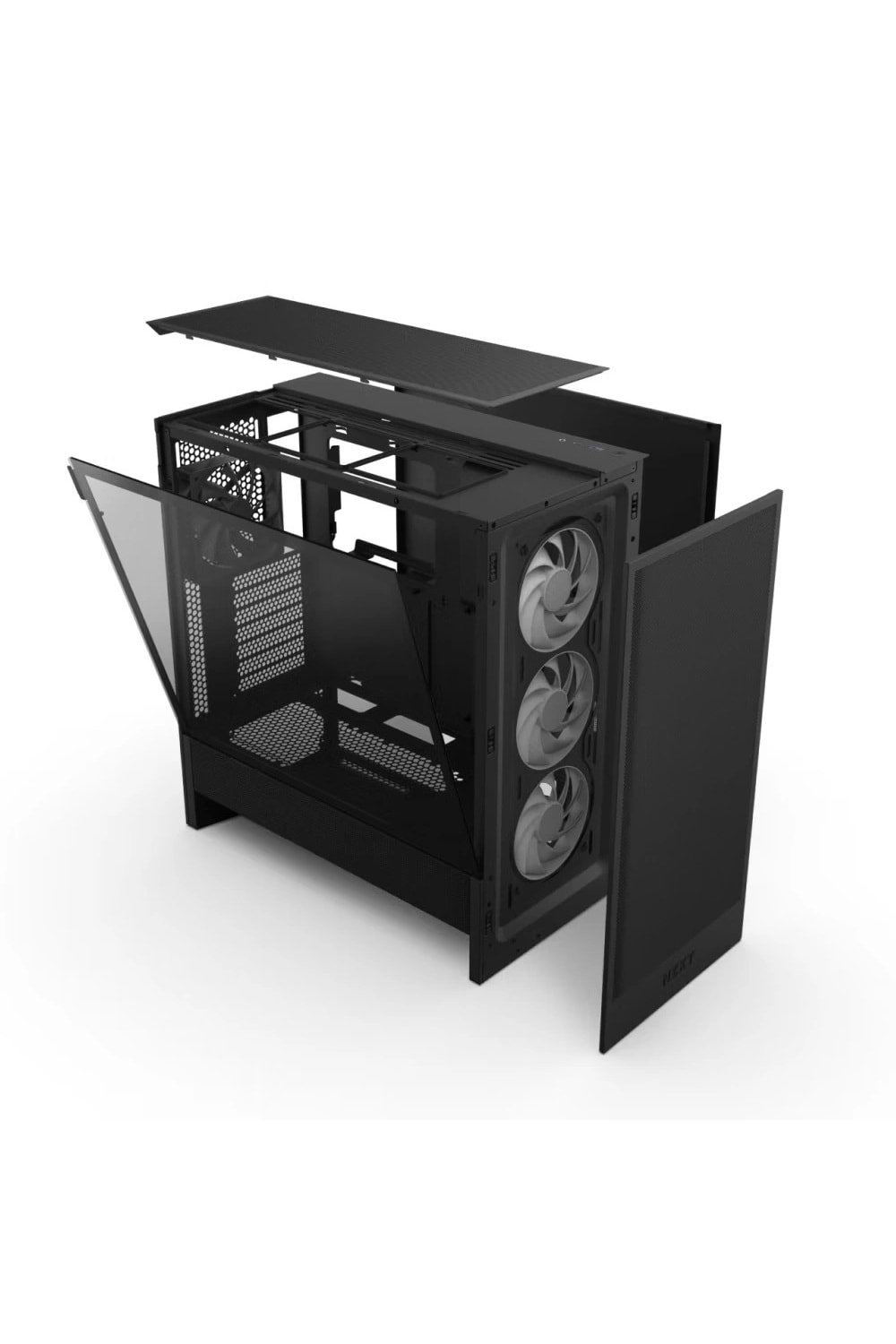Kasa Nzxt H5 Flow(2024) Black Rgb Tempered Glass Usb 3.2 Atx Mid Tower
