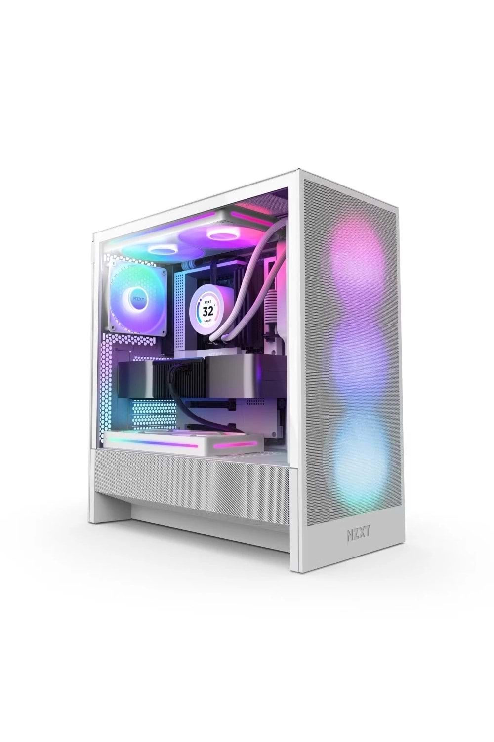 KASA NZXT H5 Flow(2024) White RGB Tempered Glass USB 3.2 Atx Mid Tower