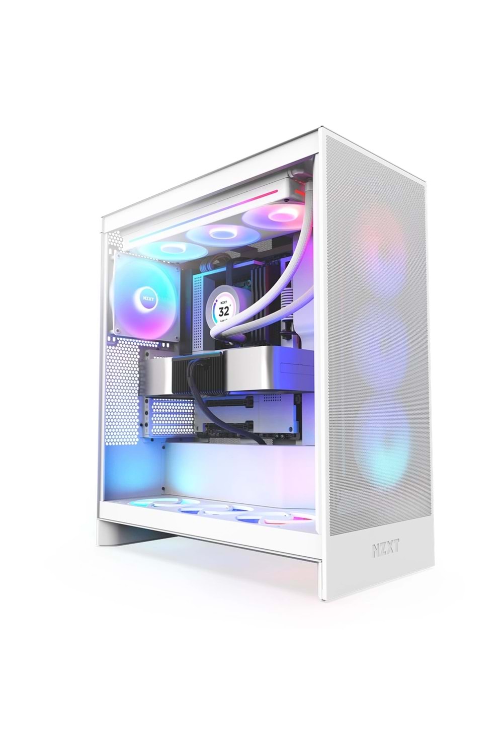 Kasa Nzxt H7 Flow(2024) White RGB Tempered Glass USB 3.2 Atx Mid Tower