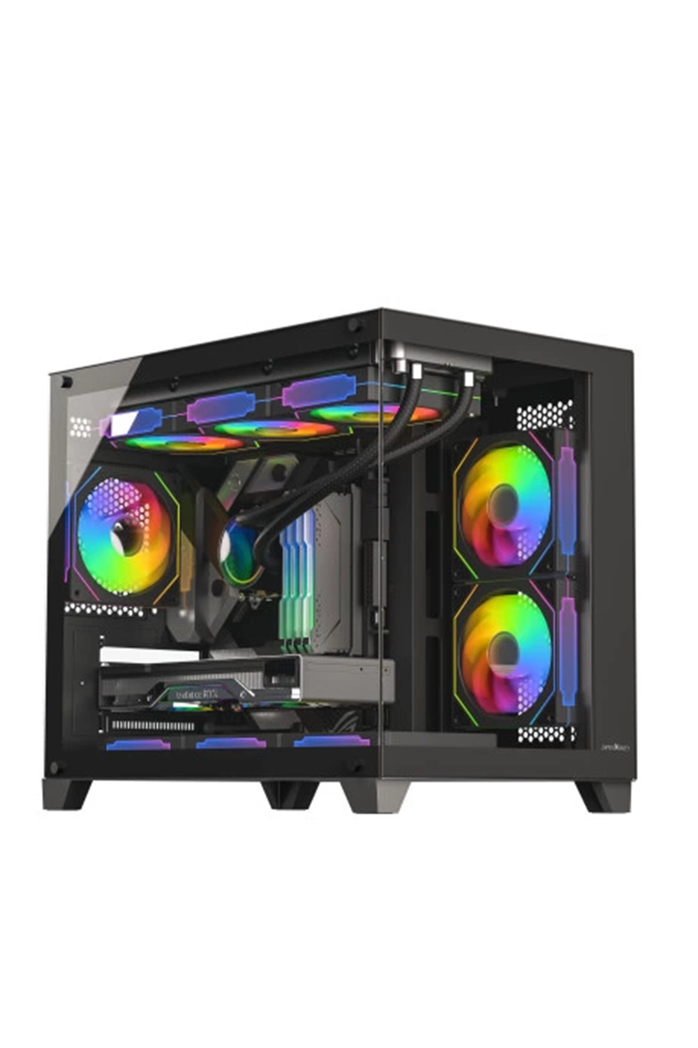 James Donkey Stark S700 3xARGB Temperli Cam 650W 80+ Bronze mATX Siyah