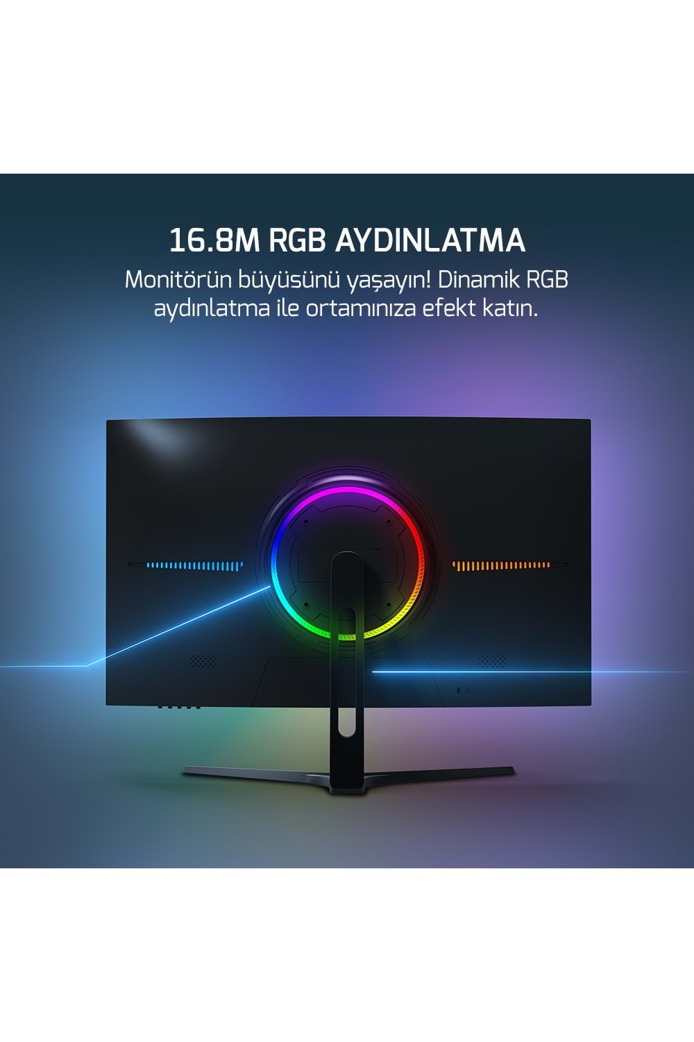Monitor GamePower 27'' Vivid F20 Curved RGB 144Hz 1ms FHD Hoparlör