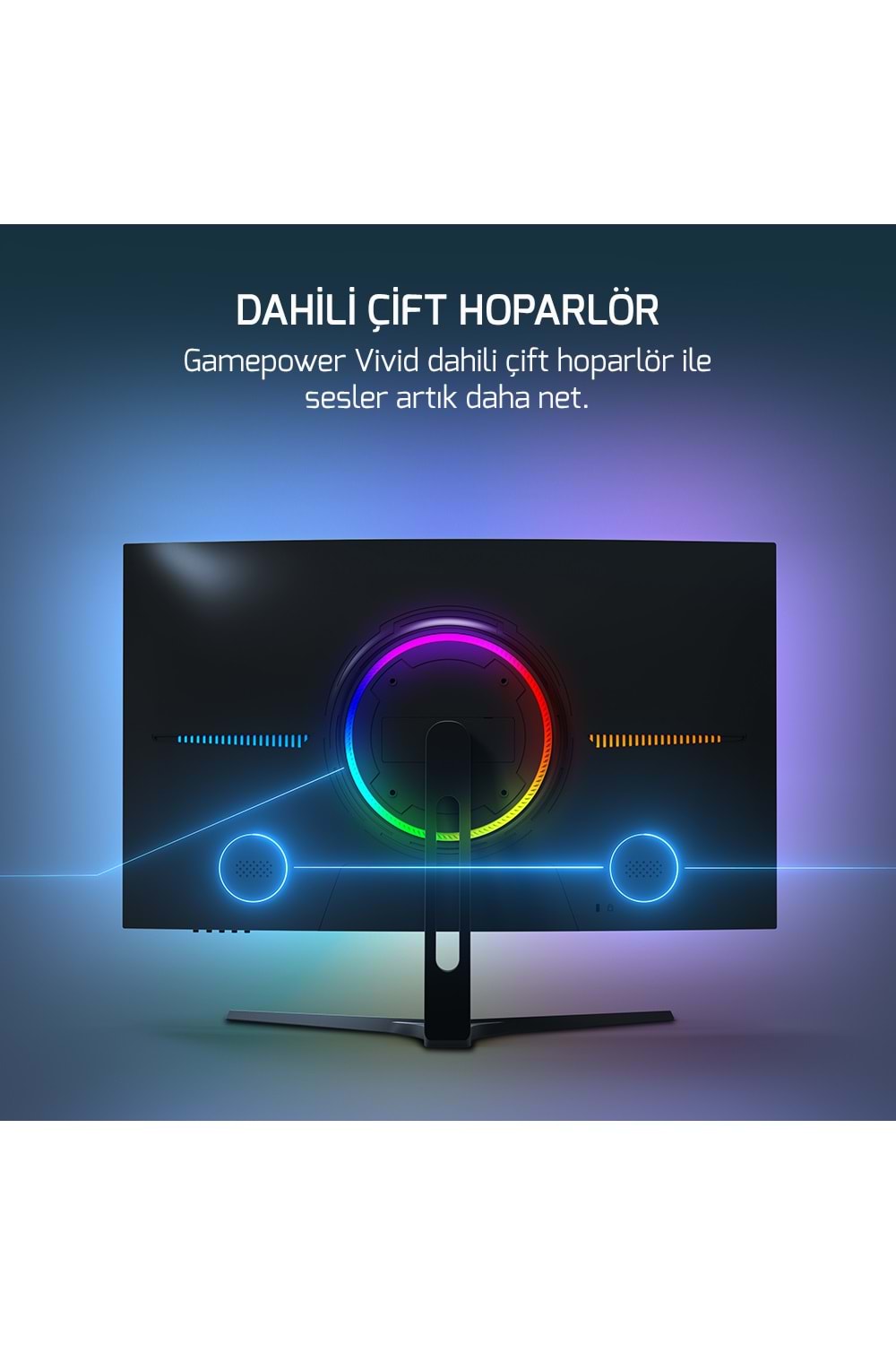 Monitor GamePower 27'' Vivid F20 Curved RGB 144Hz 1ms FHD Hoparlör