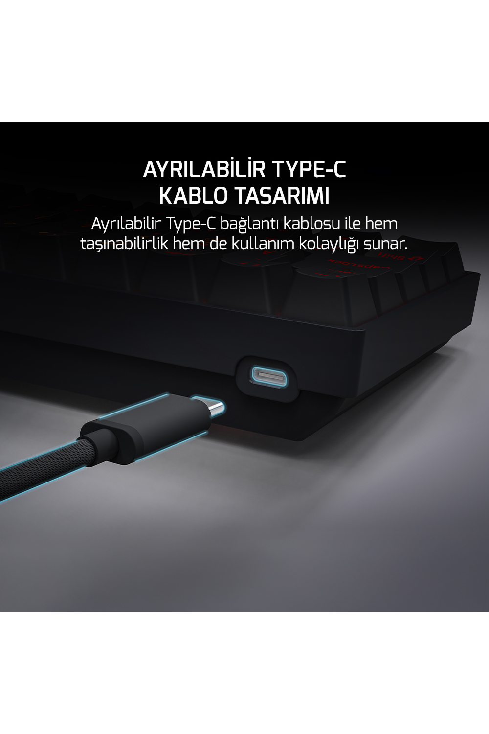 Klavye Gamepower Lyra Rgb 60m Mekanik Blue Switch Siyah