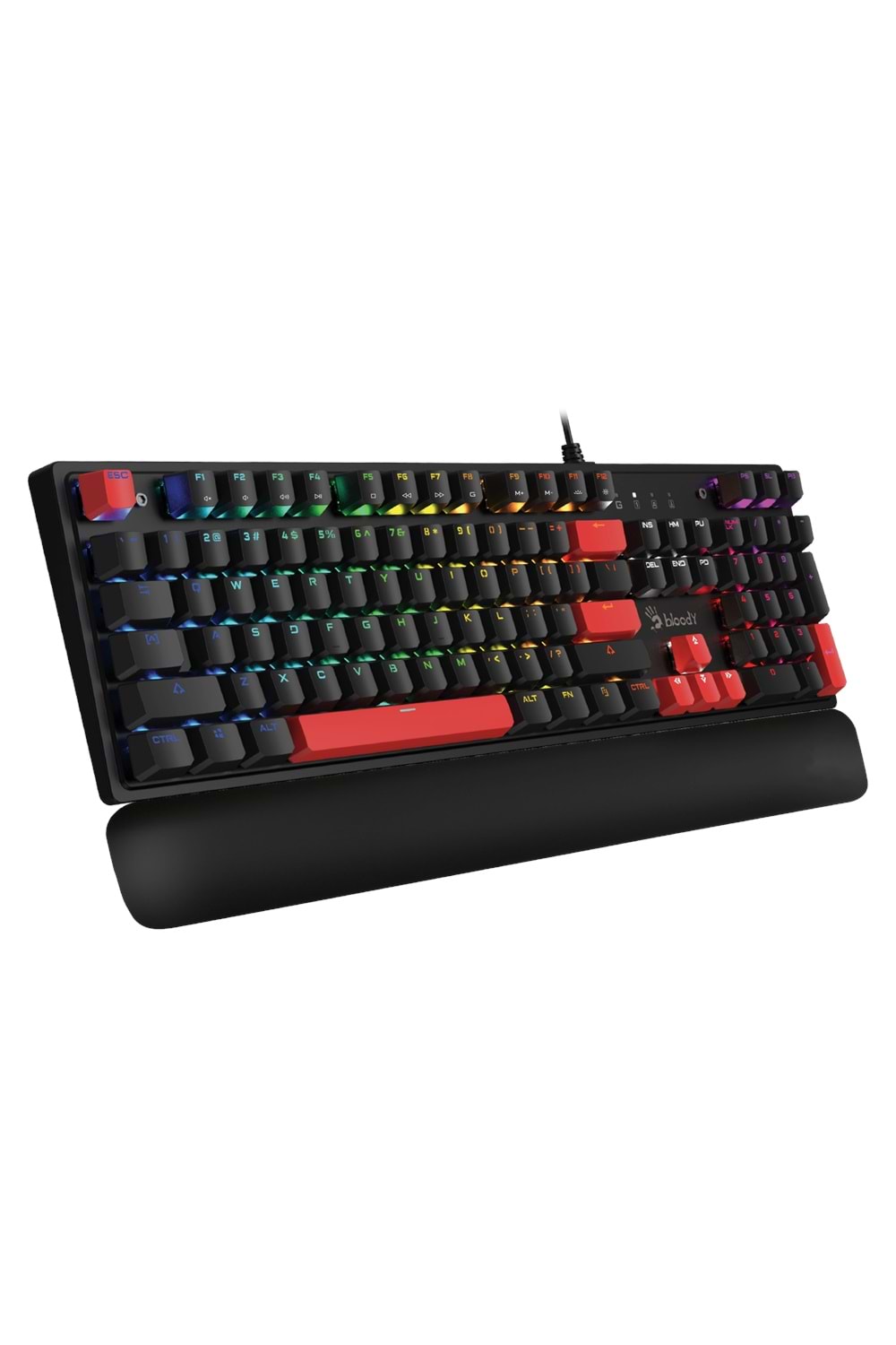 Bloody S515R F.Black QTr Usb Rgb Mekanik-Bmls Red Swıtch+Bilek Desteği