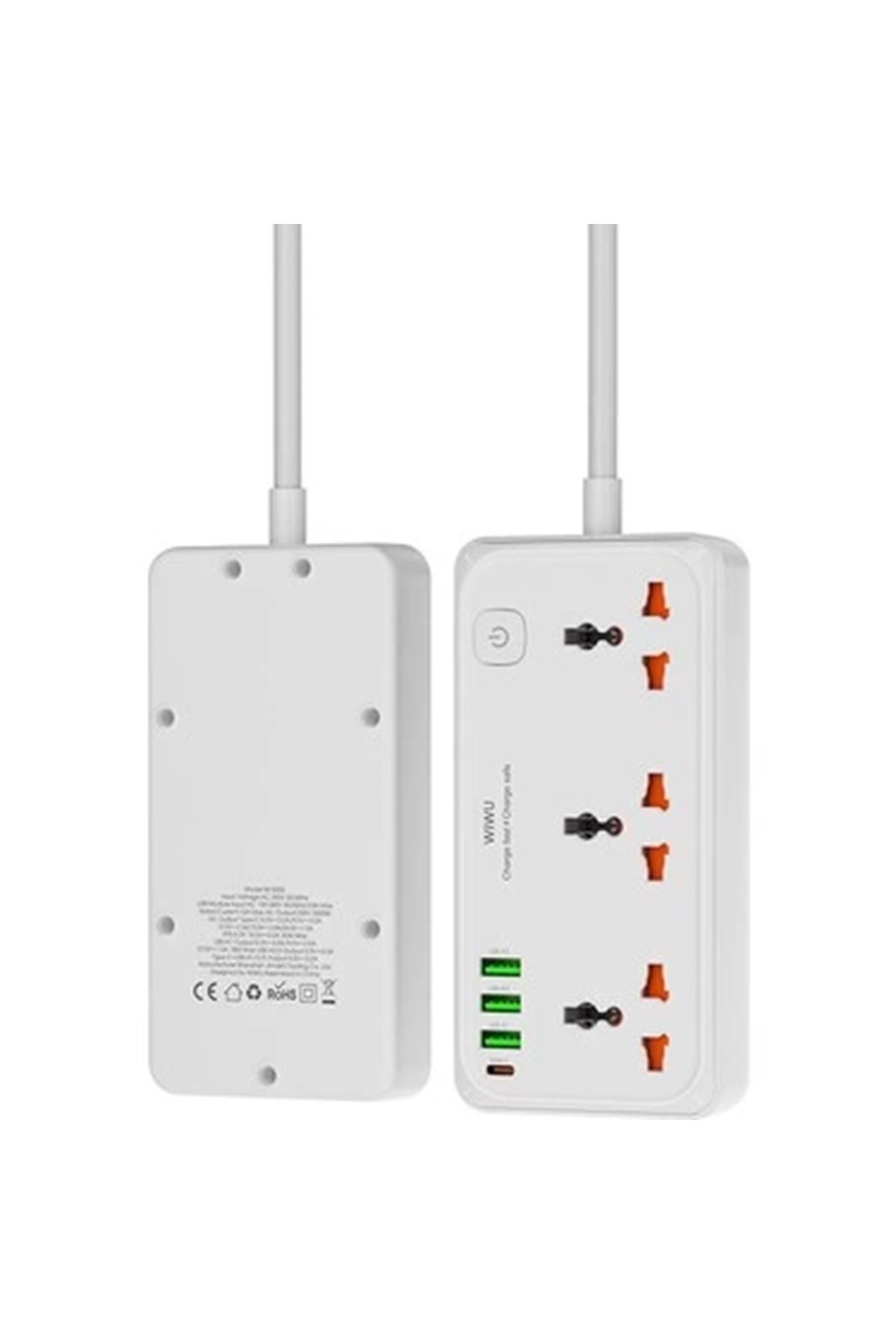S005 Wiwu Çok Fonksiyonlu 30w Çoklu Priz Beyaz