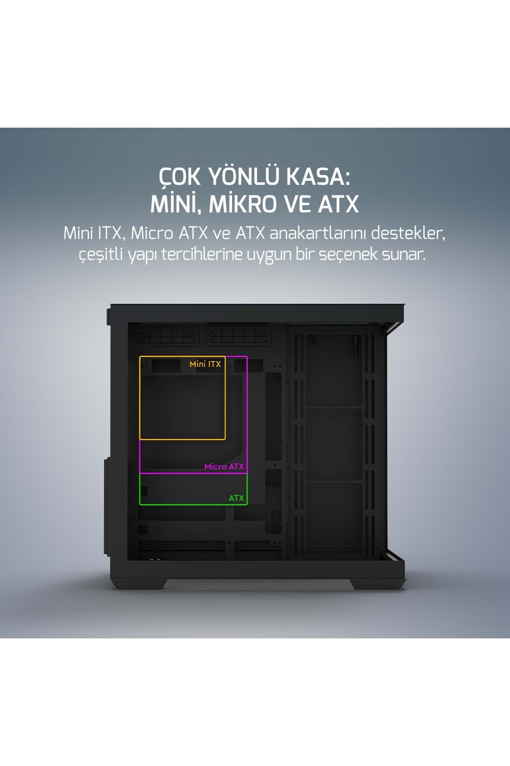 Kasa GamePower Warcry Prism 4xARGB Fan 650W 80+ Bronze Atx Siyah