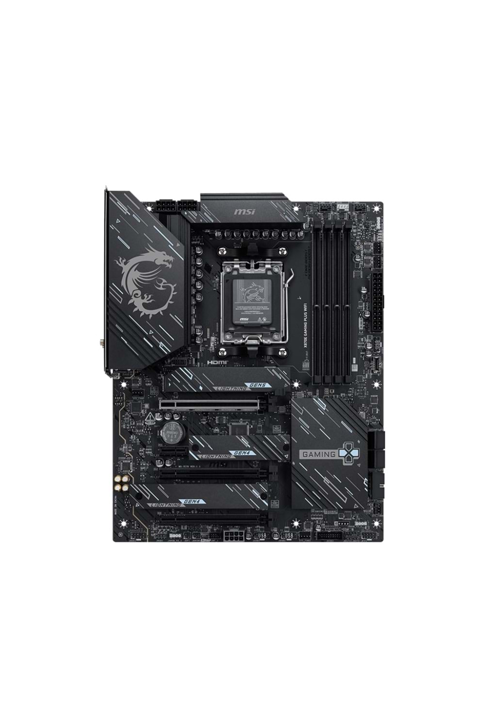 Anakart Msi Gaming Plus X870E Wifi Ddr5 8200+(Oc)Mhz AM5 Atx