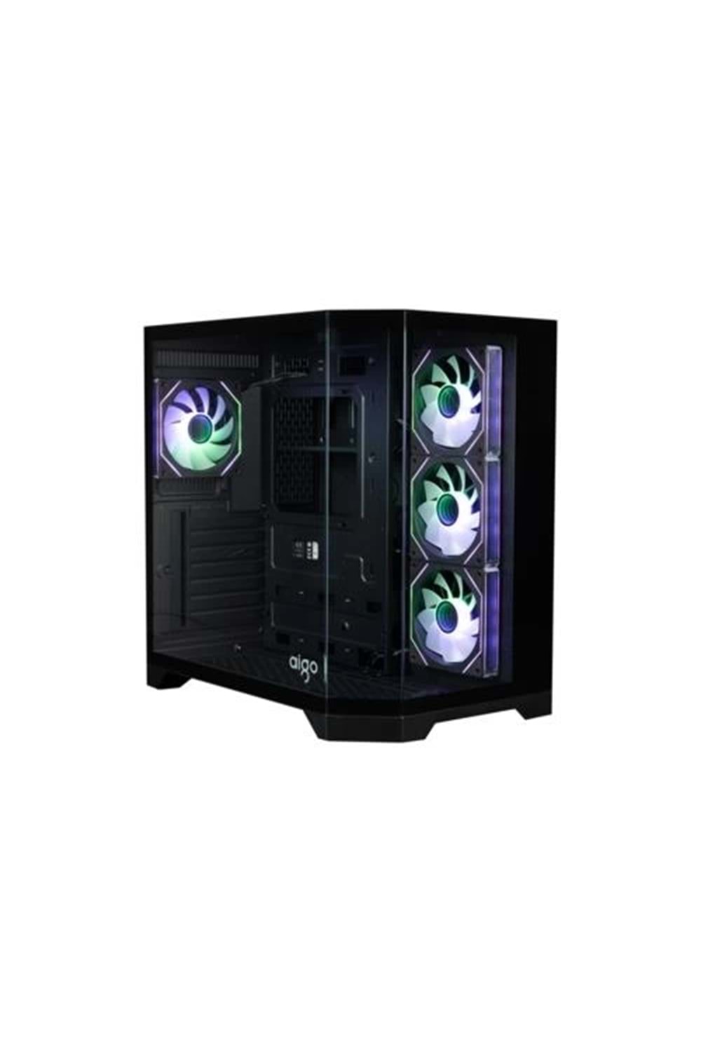 Kasa Aigo FT418 Pro Siyah GP-750W 80+ Bronze 3xARGB Fan Mid Tower