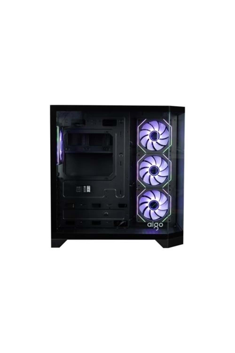 Kasa Aigo FT418 Pro Siyah GP-750W 80+ Bronze 3xARGB Fan Mid Tower
