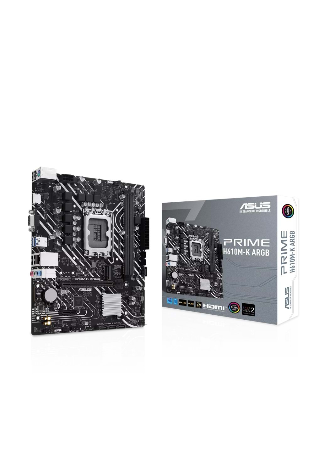 Anakart Asus Prime H610M-K Argb Ddr5 5600Mhz Usb 3.2 Matx 1700p