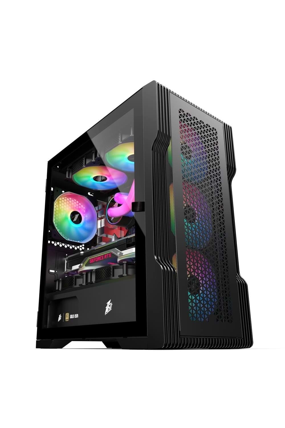 1St Player Trilobite T3 Siyah 600W 80+ Argb 4X12Cm Fan Temperli Cam